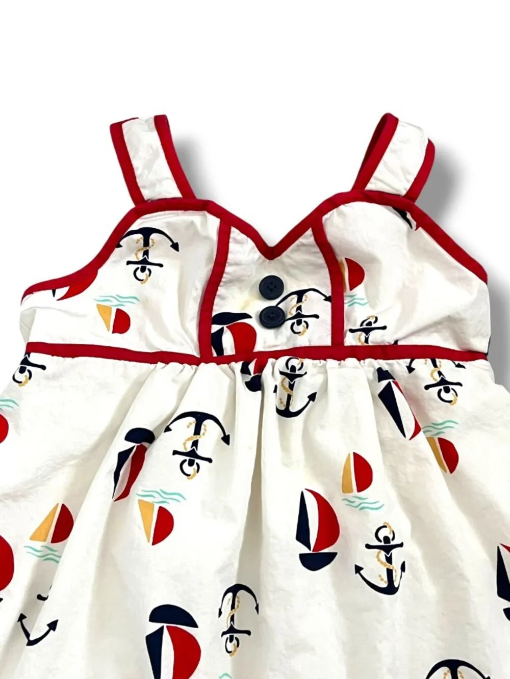 Hanna Andersson Nautical Sailboat Anchor Sun Dress Size 3Y 90cm